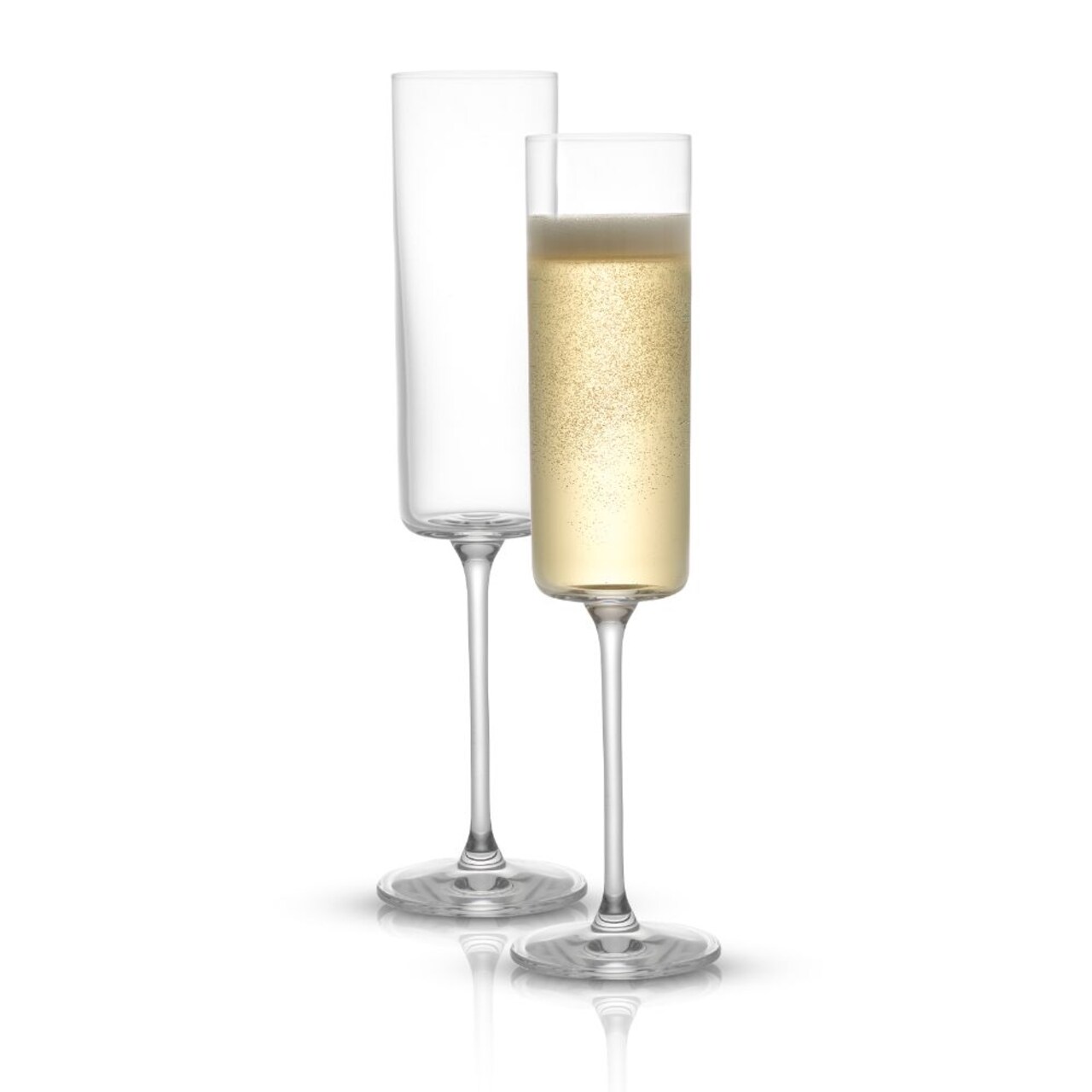 JoyJolt Claire Cyrstal Cylinder Champagne Glasses - 5.7 oz - Set of 2